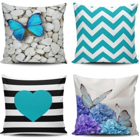 Resim Kırlent Dünyası 4Lü Kombin Dijital Baskılı Kırlent Kılıfı (376647713) 