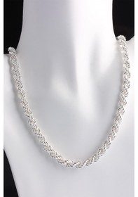 Resim Omar Silver Unisex Halat Gümüş Zincir 8 Mm Elmas Kesim Gümüş Koly 