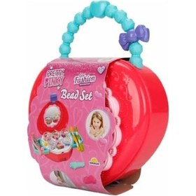 Resim Hobi Boncuk Yapimi Kulplu Çanta Açık Bej 