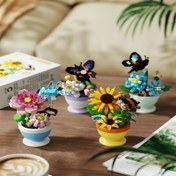 Resim 4 set "Çiçek Krallığı" gerçekçi bonsai montaj blokları ve dekorasyonları, gençler ve çocuklar için uygun. İç mekan masa süsü, araç aksesuarı veya tatil toplantılarında hediye olarak kullanılabilir | Hayvan bloklar | Eğlenceli oyuncaklar | Minyatür yapı taşları | Rahatlatıcı oyuncağı 