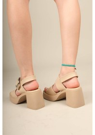 Resim Birikon Gabriela Tokalı Platform Ayakkabı Bej-7325-bej Bej 