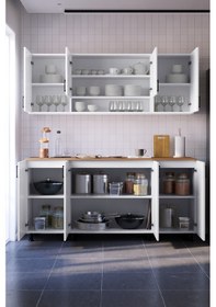 Resim Lily Mutfak Dolabı Alt Üst Modül 180 Cm Tezgah Dahil Beyaz 