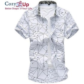 Resim Novahub Rahat Yaz Yeni Erkek Gömlek Moda Ekose Baskı Erkek Rahat Kısa Kollu Gömlek Büyük Boy Marka Erkek Giyim Beyaz - 6xl Beyaz 