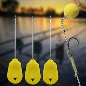 Resim 3 adet Carp Balıkçılık Malzemesi Rigging Baiting İğneleri Boillie Matkap İğnesi Balıkçılık Yemleri Araçları için - Sarı, Paslanmaz Çelik, Rigtrip 