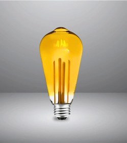 Resim Armut Tasarım E27 Rustik Ampul Vintage Amber Kırılmaz Plastik Gövde 