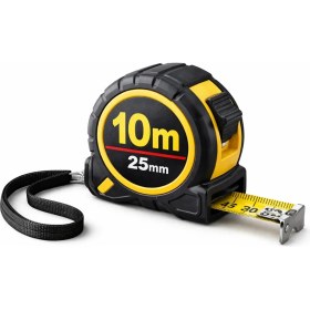 Resim Şerit Metre 10 Metre x 25 mm Kilitlemeli Çelik Şerit Ölçü Metresi Profesyonel Mezura 