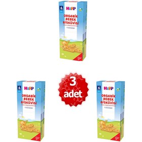 Resim Hipp Organik Bebek Bisküvisi 180 gr X 3 Adet 