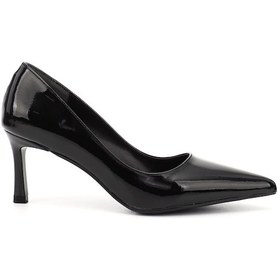 Resim Gönderi(r) Kadın Siyah Rugan Sivri Burun İnce Topuklu Stiletto 