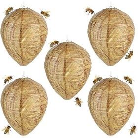 Resim Dianziye 5 Adet Asma Tipi Sahte Arı Yuva - Dış Mekan Bahçe İçin Arı Engelleme Cihazı, Doğal Engel Oluşturarak Ev Ve Bahçenizi Korur 