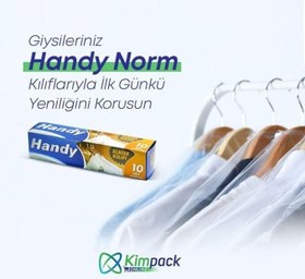 Resim Handy Vakumsuz Şeffaf Giyisi Elbise Ceket Mont Askı Kılıfı Poşeti Torbası - 10 Adetlik 1 Kutu 