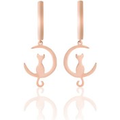 Resim Azuris 925 Gümüş Yalniz Kedi Küpe 