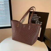 Resim 1 adet Düz Renk İş Çantası Büyük Boy Kadın El Çantası Tamamen Baskılı Fermuarlı İş / Alışveriş / Seyahat / Tatil / Öğretmenler Günü Hediyesi 