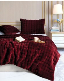 Resim Merinos Dıamond 3 Parça Bubble Comforter Yorgan Seti 220x240 Bordo Bordo Bordo 