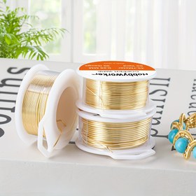 Resim The Hobbywork 8 Boyutlu Altın Paslanmaz El Sanatları Bakır Tel Takı Boncuk Tel Diy Bileklik Takı Yapımı Için 