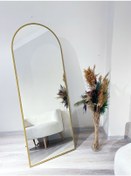 Resim Ersan Dizayn Metal Çerçeve Ayaklı Boy Aynası Altın 70 x 180 CM Altın 