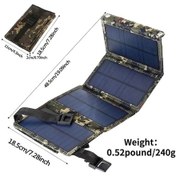 Resim Xuweiwei 20w Katlanabilir Taşınabilir Güneş Paneli Kamuflaj Tahtası Usb Çıkışlı Kamp Seyahat Karavan İçin 