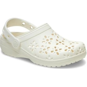 Resim Crocs Classic Floral Cut Out Clog Kadın Terlik Krem Krem 