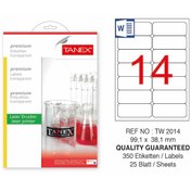 Resim Tanex Tw-2014 99.1X38.1MM Şeffaf Laser Etiket 350'li 