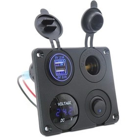 Resim Ebitda Çift Usb Soket Gerilim Ölçme Makinesi, 4'ü 1 Arada Kombine Panel, P15+d3+y2+k5 Mavi Işık Mavi Işık 