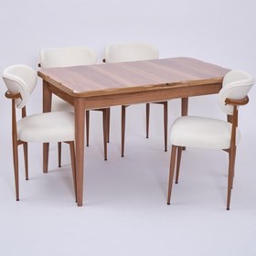 Resim Yakamoz Polo Mdf Lak Panel Mutfak Masa Sandalye Takımı 80x130 Ceviz 