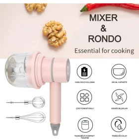 Resim Allians Kablosuz Taşınabilir Çırpıcı Mixer Rondo 250 ml Çelik 3 Bıçaklı 