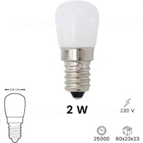 Resim Supervac Buzdolabı Led Ampul - 2W-220V E14, Beyaz Işık 