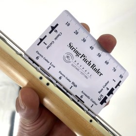 Resim RP Akustik Gitar Teli Aralığı Ölçüm Cetveli - Elektrik, Klasik, Bas & Akustik Gitarlar için Hassas ABS Aracı - Optimal Kurulum için Önceden Ayarlanmış Akor Mesafeleri ile 80mm Ölçek, Klasik Gitar Telleri 