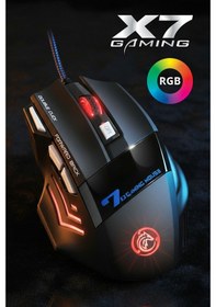 Resim 7635 X7 Rgb Led Işıklı Gaming Mouse / 7 Tuşlu Oyuncu Mouse / 800/1200/1600/2400 Dpı / Kumaş Kablo 7635 