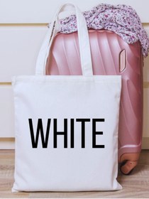 Resim White Black Kanvas Çanta - 35x40 cm 