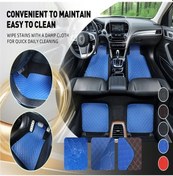 Resim Meridiangoods Citroen Ds5 2012-2018 Blue White Line Pu Deri Kaliteli Kaymaz Oto Taban Halısı 4 Parça 