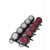 Resim Ahmet Otomotiv 10 Adet Mercekli Mini Takoz 12 Ledli Kırmızı-beyaz 12v-24v 
