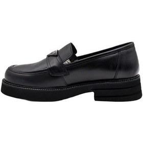 Resim Venüs 2451350k Düz Topuk Hafif Deri Loafer Kadın Ayakkabı Siyah 