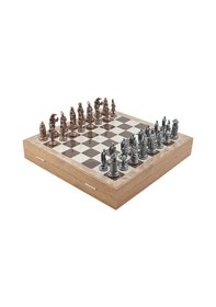 Resim Gifthome Büyük Boy Metal Osmanlı-bizans Satranç Tk. Antik Ve Rustik Desenli Sandıklı Mdf Tahtası 36x36 Cm. 