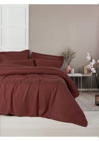 Resim Cotton Box Çift Kişilik Nevresim Takımı Tensel Craft Bordo Görsel 