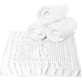 Resim Otel Banyo Ayak Havlusu %100 Pamuk 250 Gram 50×70 Cm 6 Adet Beyaz 