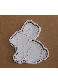 Resim Mizaku Tavşan Şeklinde Kurabiye Kalıbı Ve Kesici Beyaz 