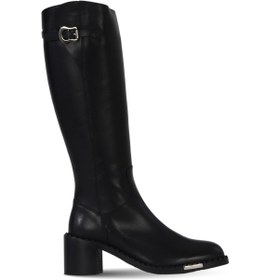 Resim Bueno Shoes Siyah Deri Kadın Topuklu Çizme 33wc80010 