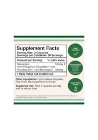 Resim Double Wood Resveratrol 500mg 120 Capsul.abd Menşei.3944 