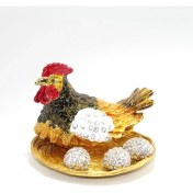 Resim Swaroski Taşlı Yumurtalı Tekli Tavuk ALK1909 
