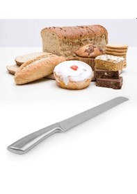 Resim Ekmek Bıçağı, 1 Adet Uzun Paslanmaz Çelik Tırtıklı Ekmek Bıçağı 34 Cm Gri 