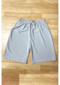 Resim Betimoda Kadın Beli Lastikli Bol Paça Oversize Bürümcük Kumaş Şort 001 