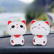 Resim 2 İnç Mini Sallanan Şanslı Kedi Araba Süsü, Gösterge Tablo Dekoru, Ev Dekoru, Noel ve Yılbaşı Hediyesi. 