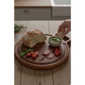 Resim Ahşap Teslim Ahşap Kesme Tahtası Büyük Boy Ceviz (30X25) 