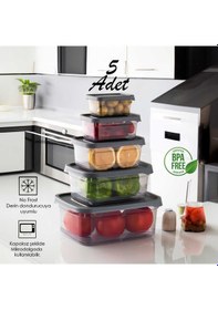 Resim Porsima 1362 Festiva 5 Li Dikdörtgen Saklama Kabı Seti 