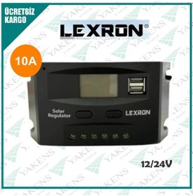 Resim Lexron 10A Solar Şarj Regülatörü 10 Amper Güneş Paneli Şarj Kontrol Cihazı 