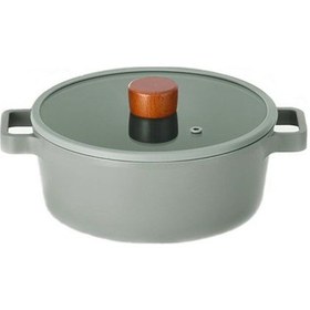 Resim NEOFLAM Fika Alüminyum Döküm 6 Parça Gri Cam Kapaklı Tencere Seti 