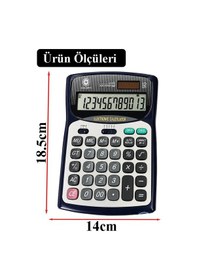 Resim Hesap Makinesi Siyah Gri 14x18.5cm 1 Adet Cockpıt Ck-662t 12 Haneli Büyük Boy Hafızalı Büro Masaüstü Hesap Makinası 