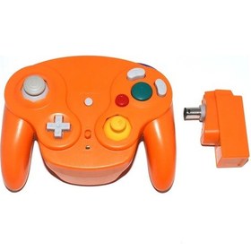 Resim Turuncu-2.4ghz Kablosuz Gamepad Denetleyicisi Gamecube For Wii İçin Ngc İçin Alıcılı Gamepad Joystick 