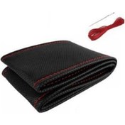 Resim Fiat Marea Uygun Deri Direksiyon Kılıfı Sarmalı Dikmeli Siyah Dikişli Kokusuz 