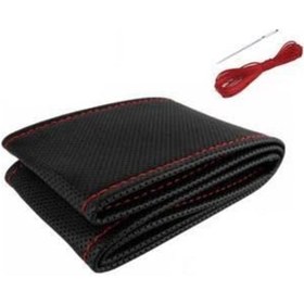 Resim Fiat Marea Uygun Deri Direksiyon Kılıfı Sarmalı Dikmeli Siyah Dikişli Kokusuz 